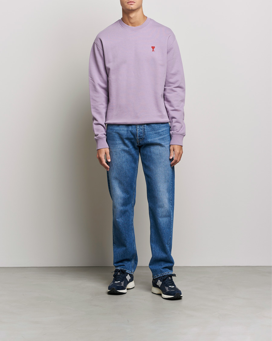 Uomini | Maglieria | AMI | Heart Logo Sweatshirt Washed Purple