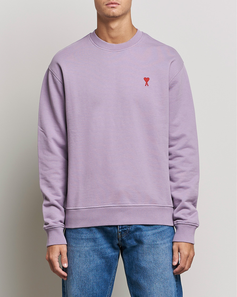 Uomini | Maglieria | AMI | Heart Logo Sweatshirt Washed Purple