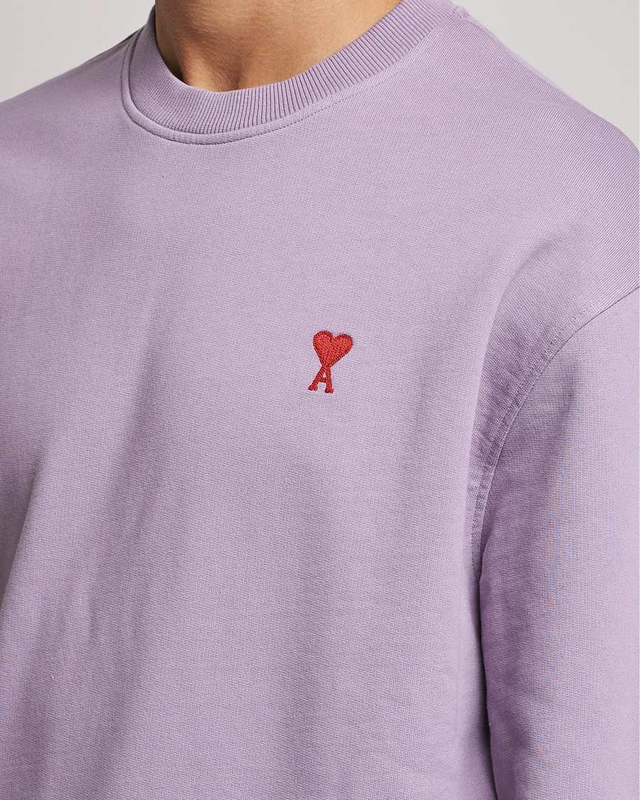 Uomini | Maglieria | AMI | Heart Logo Sweatshirt Washed Purple