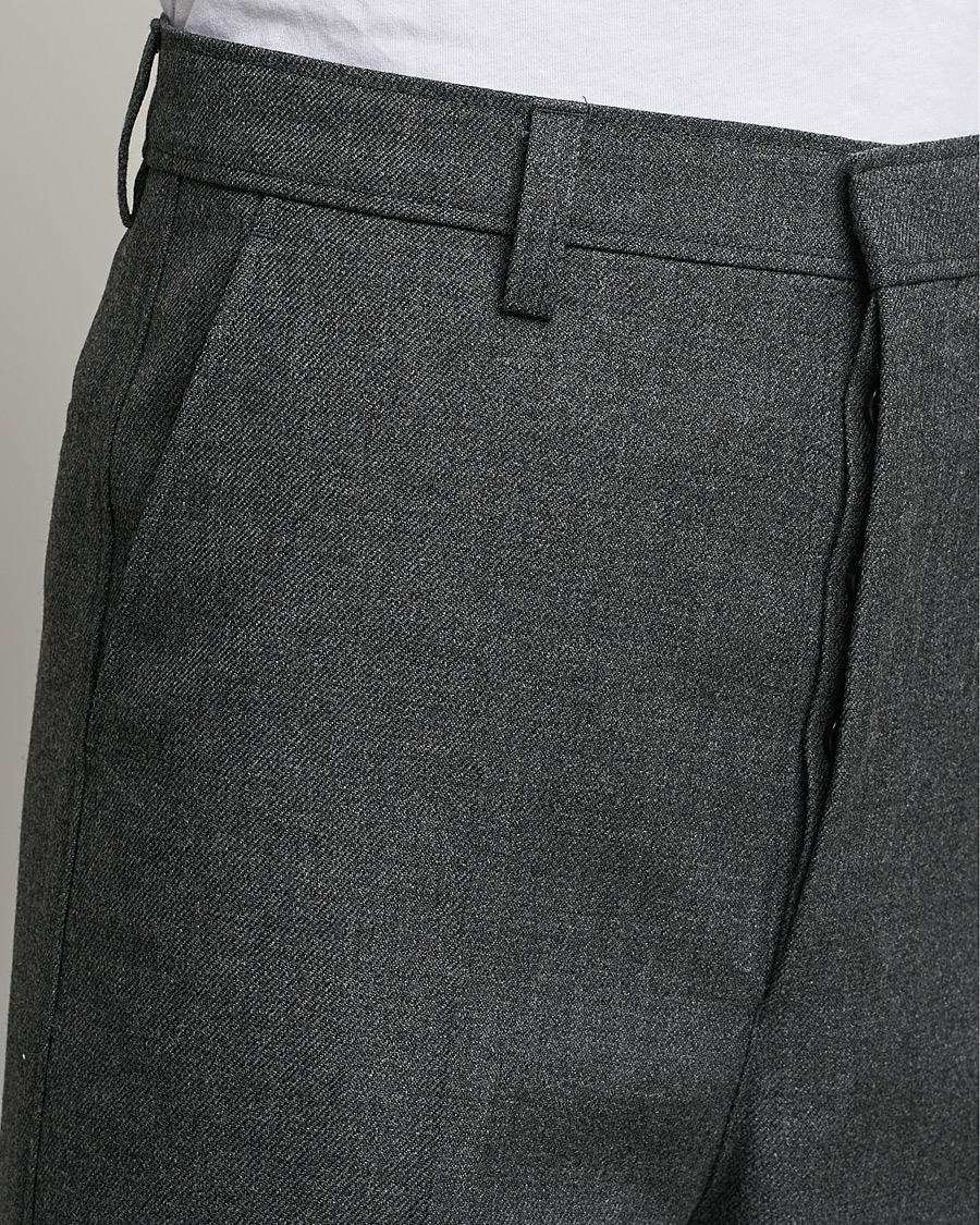 Uomini | Pantaloni | AMI | Large Fit Wool Trousers Dark Grey