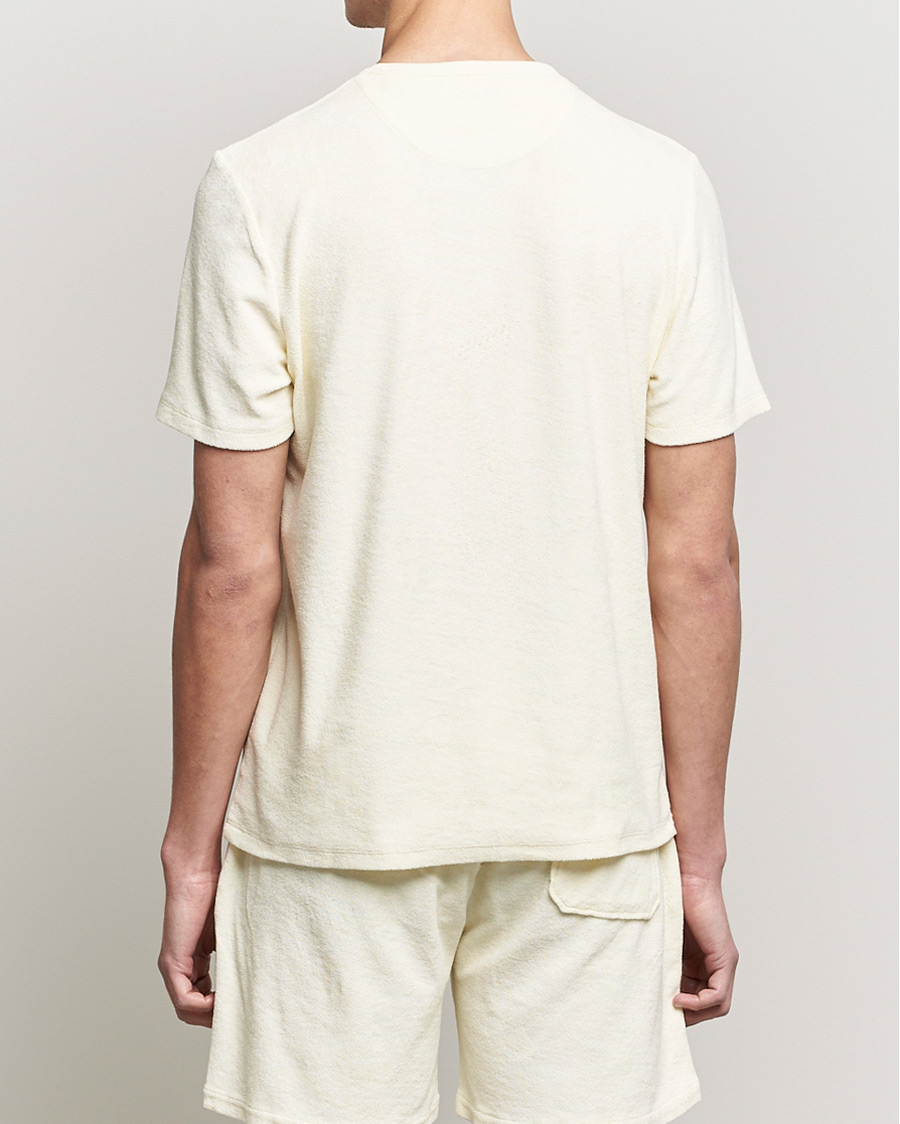 Uomini | T-shirt | Stenströms | Towelling Cotton T-Shirt Cream