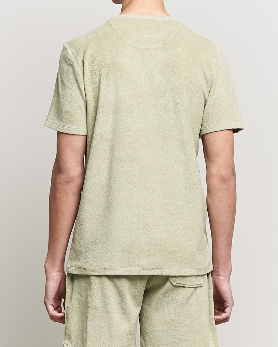 Uomini | T-shirt | Stenströms | Towelling Cotton T-Shirt Olive