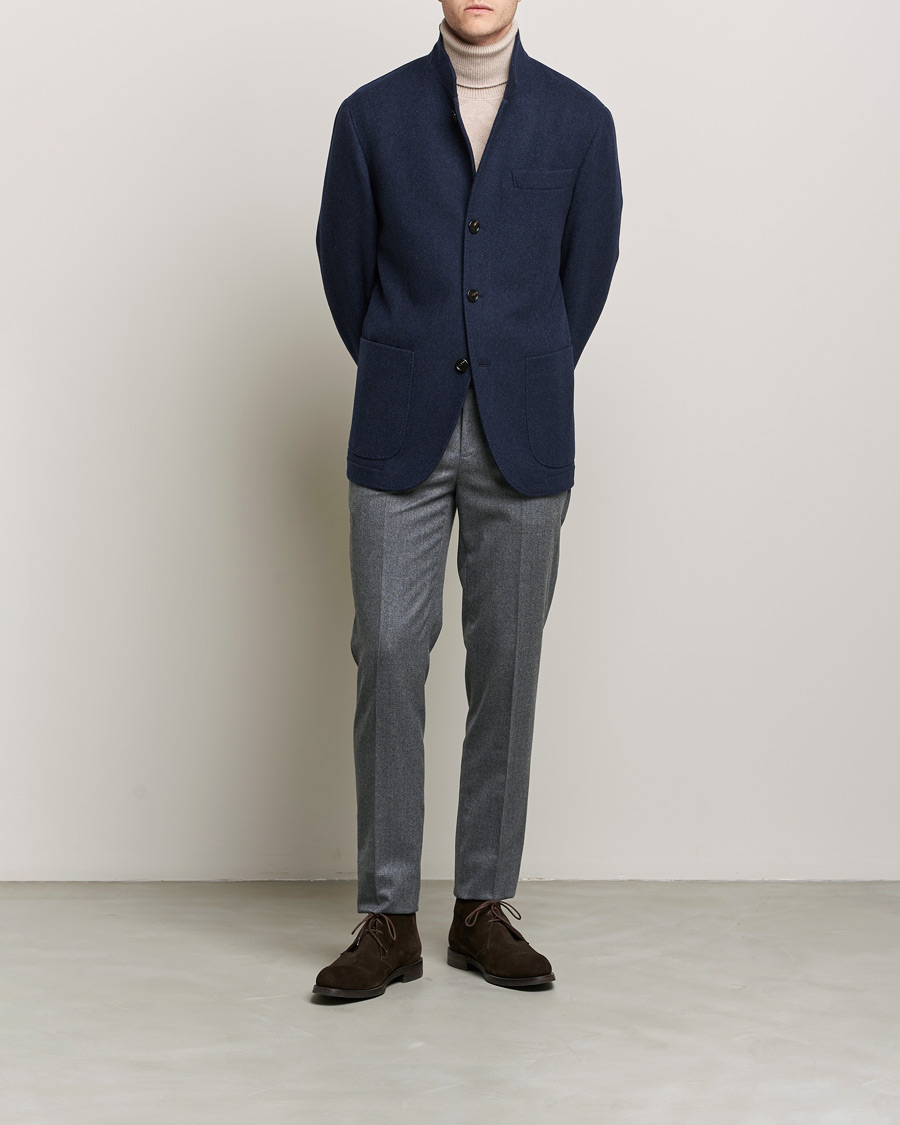 Uomini | Giacche | Brunello Cucinelli | Cashmere City Jacket Dark Blue