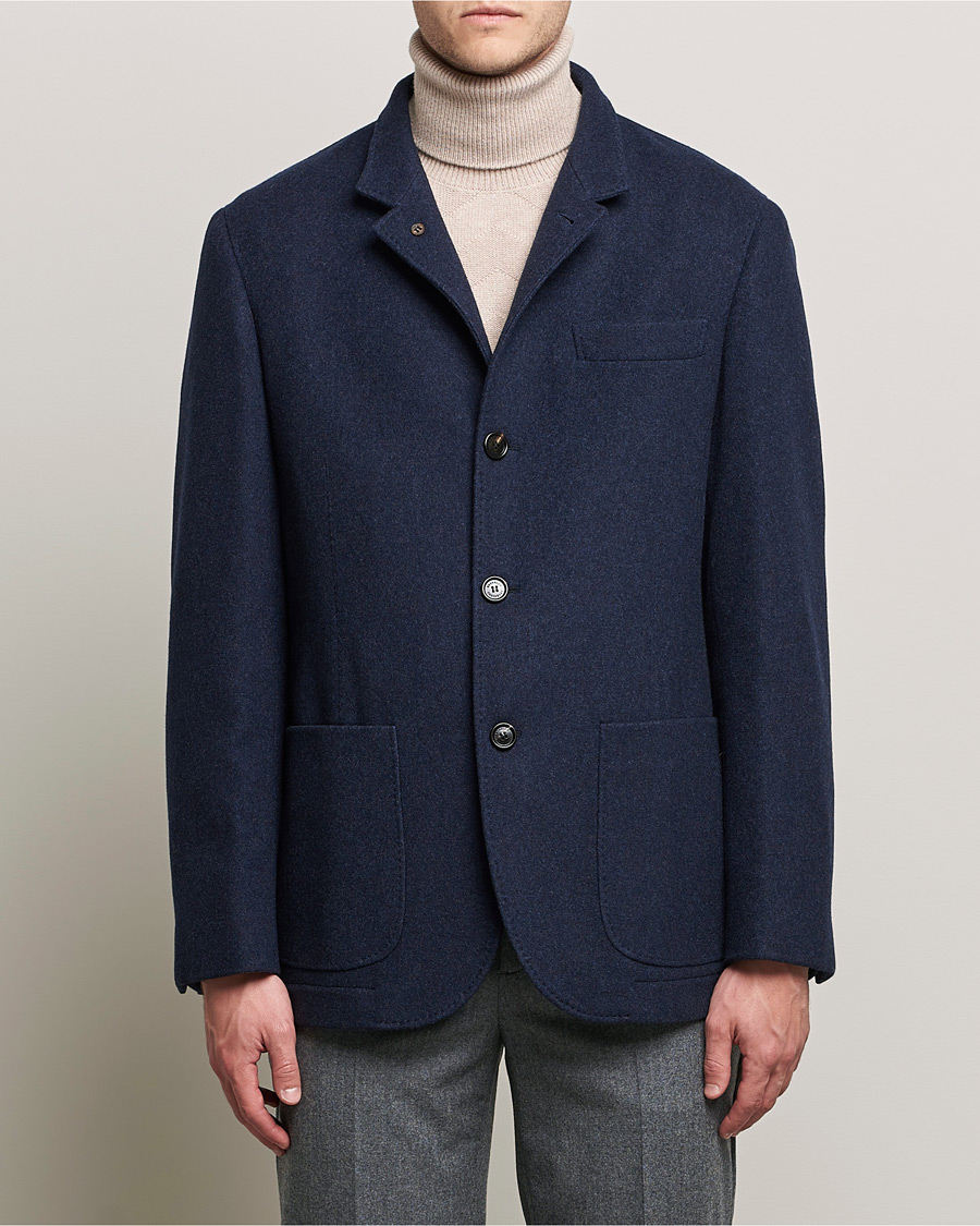 Uomini | Giacche | Brunello Cucinelli | Cashmere City Jacket Dark Blue