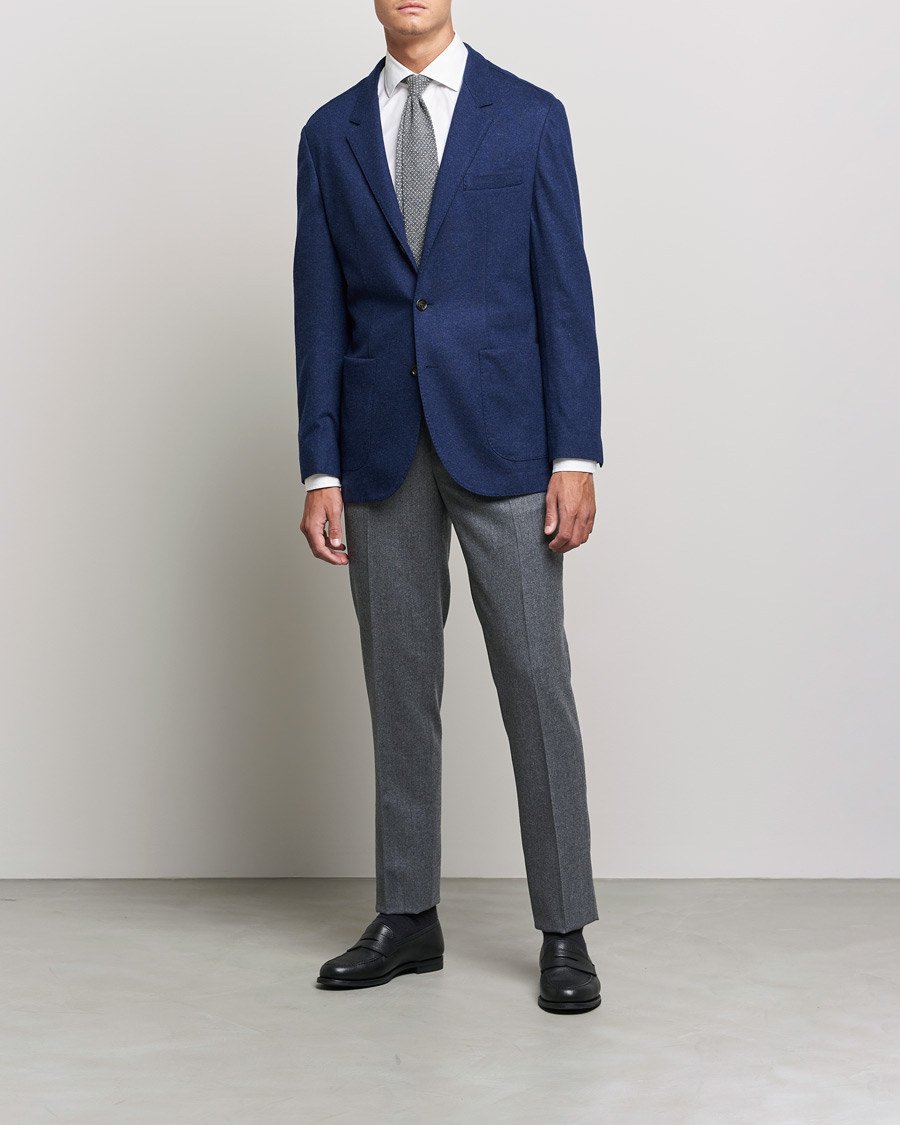 Uomini | Blazers | Brunello Cucinelli | Cashmere Jersey Jacket Dark Blue