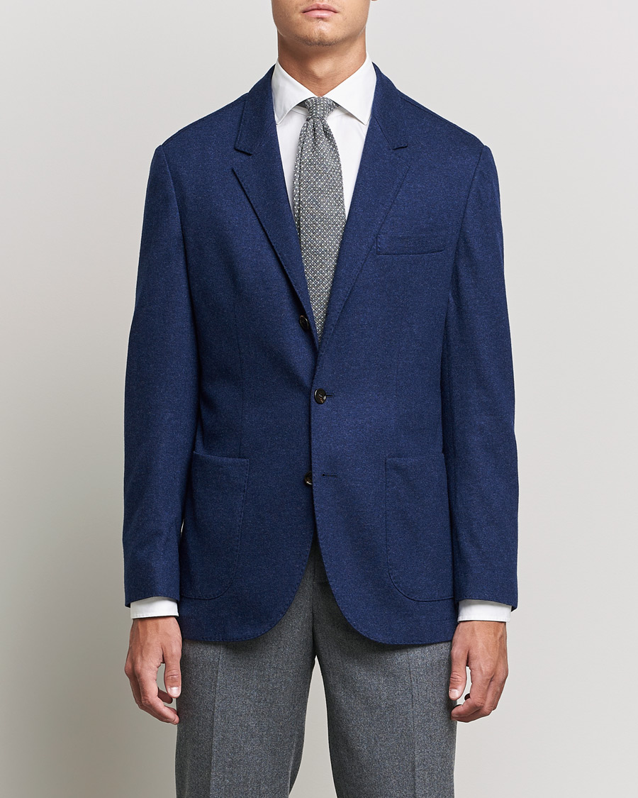 Uomini | Blazers | Brunello Cucinelli | Cashmere Jersey Jacket Dark Blue