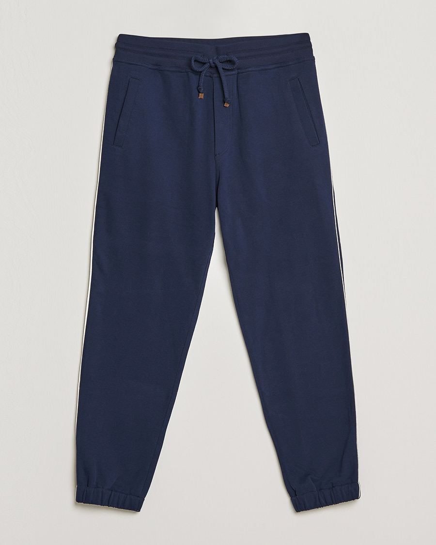 Uomini | Pantaloni | Brunello Cucinelli | Soft Cotton Joggers Cobalt Blue