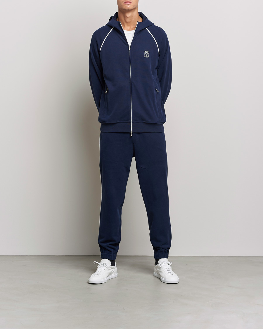 Uomini | Pantaloni | Brunello Cucinelli | Soft Cotton Joggers Cobalt Blue
