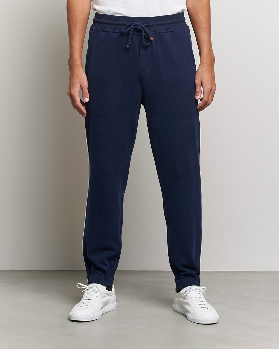 Uomini | Pantaloni | Brunello Cucinelli | Soft Cotton Joggers Cobalt Blue