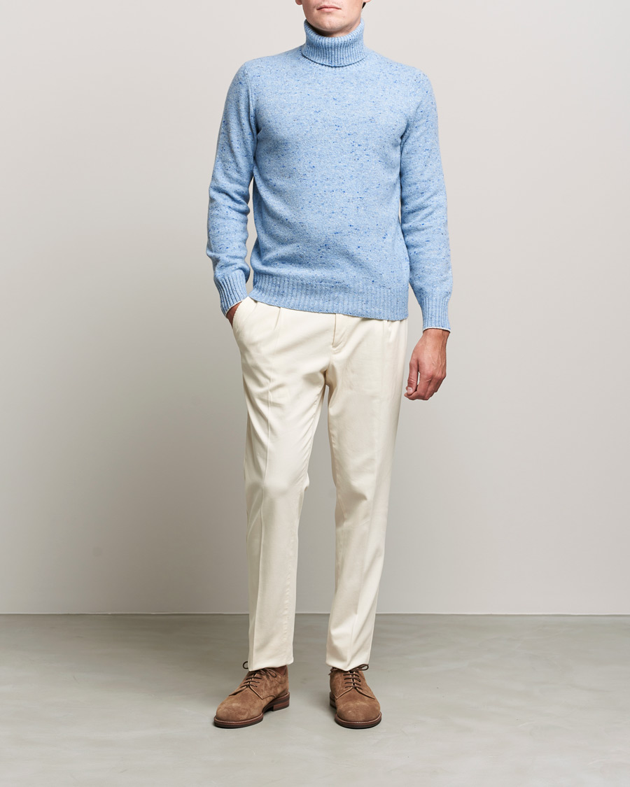 Uomini | Maglieria | Brunello Cucinelli | Cashmere Blend Rollneck Light Blue