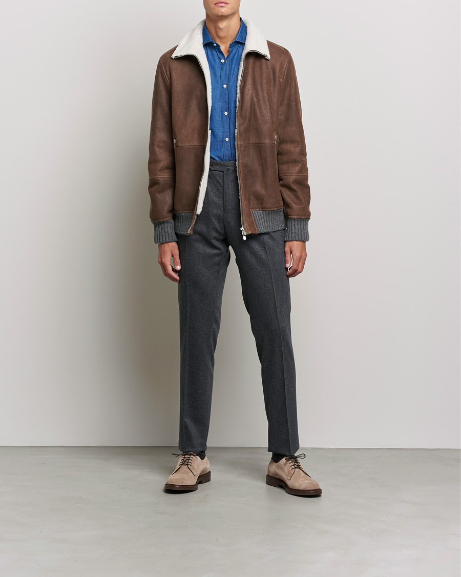 Uomini | Camicie | Brunello Cucinelli | Slim Fit Denim Shirt Dark Indigo