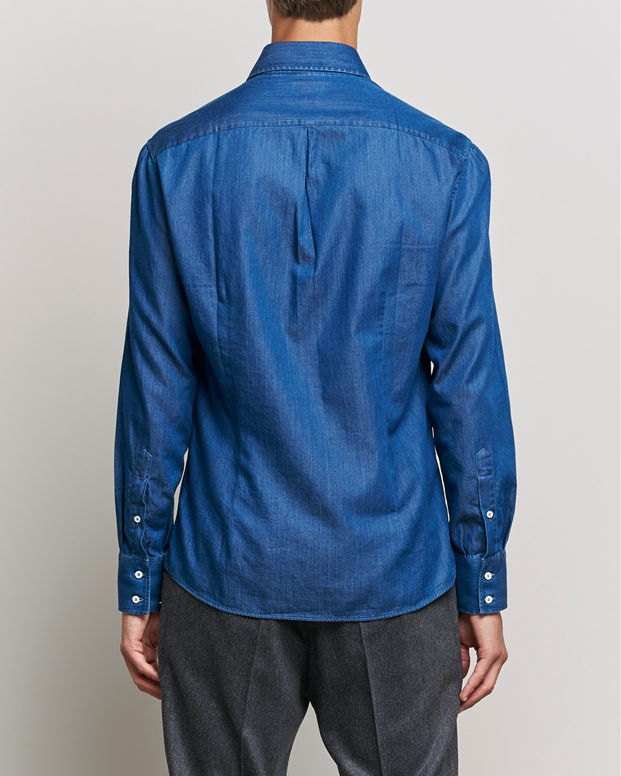 Uomini | Camicie | Brunello Cucinelli | Slim Fit Denim Shirt Dark Indigo