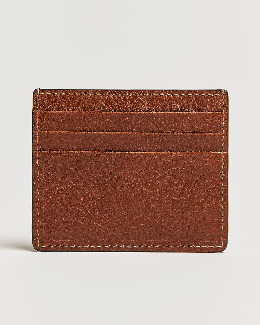 Uomini | Brunello Cucinelli Grain Leather Card Holder Cognac | Brunello Cucinelli | Grain Leather Card Holder Cognac