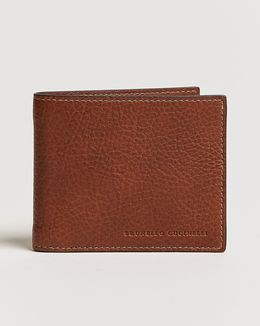 Uomini | Brunello Cucinelli Grain Leather Wallet Cognac | Brunello Cucinelli | Grain Leather Wallet Cognac