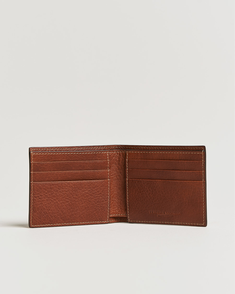 Uomini | Brunello Cucinelli Grain Leather Wallet Cognac | Brunello Cucinelli | Grain Leather Wallet Cognac