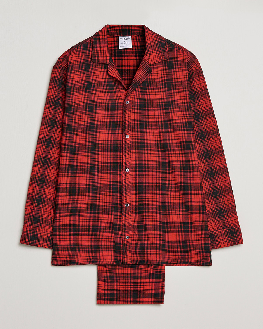 Uomini | Accappatoi & Pigiami | Calvin Klein | Cotton Checked Pyajama Set Red/Black