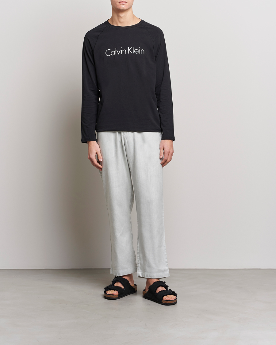 Uomini | Accappatoi & Pigiami | Calvin Klein | Logo Long Sleeve Pyjama Set Black/White