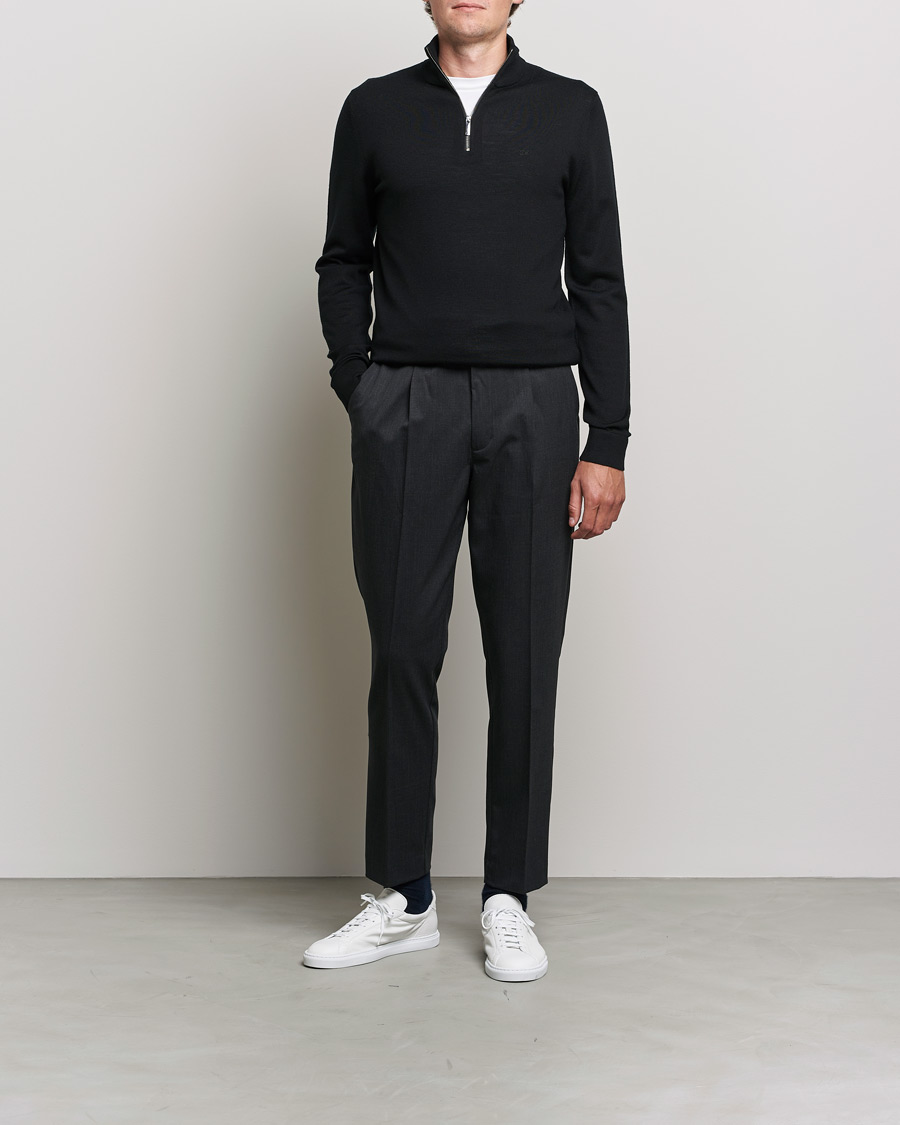 Uomini | Maglieria | Calvin Klein | Superior Wool Half Zip Sweater Black