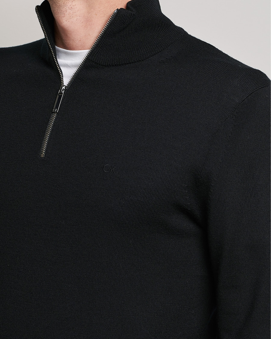 Uomini | Maglieria | Calvin Klein | Superior Wool Half Zip Sweater Black