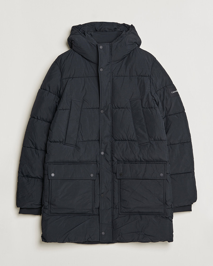 Uomini | Giacche | Calvin Klein | Crinkle Nylon Long Puffer Jacker Black