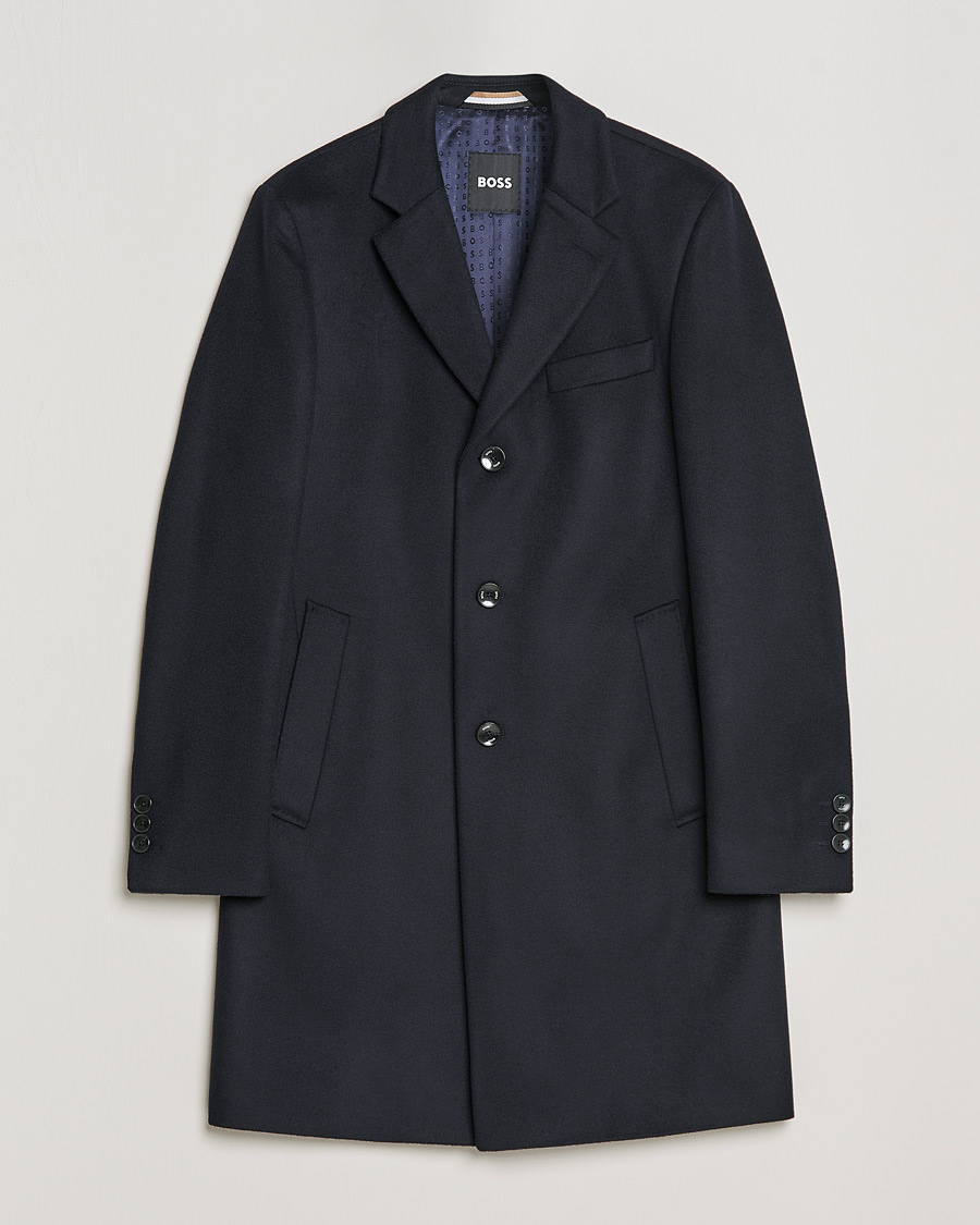Uomini | Giacche | BOSS BLACK | BOSS Hyde Wool/Cashmere Coat Dark Blue