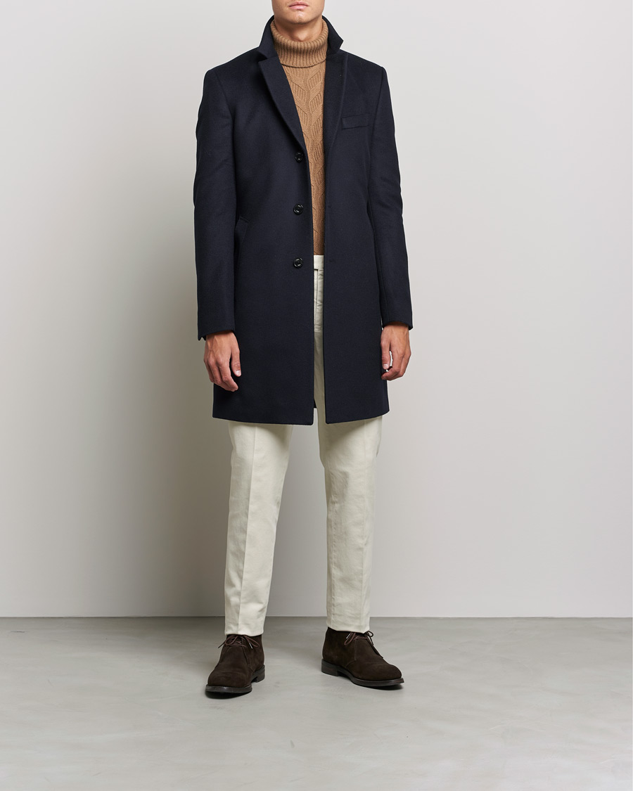 Uomini | Giacche | BOSS BLACK | BOSS Hyde Wool/Cashmere Coat Dark Blue