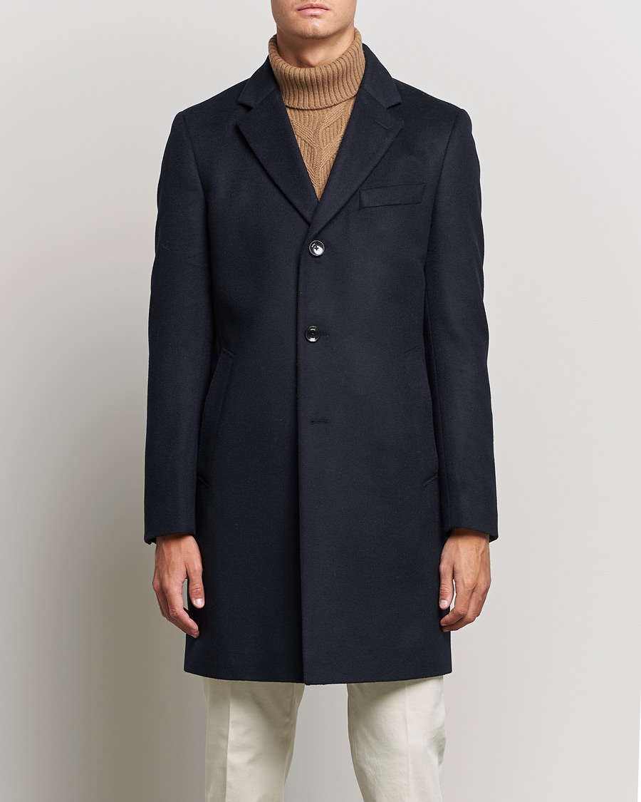 Uomini | Giacche | BOSS BLACK | BOSS Hyde Wool/Cashmere Coat Dark Blue