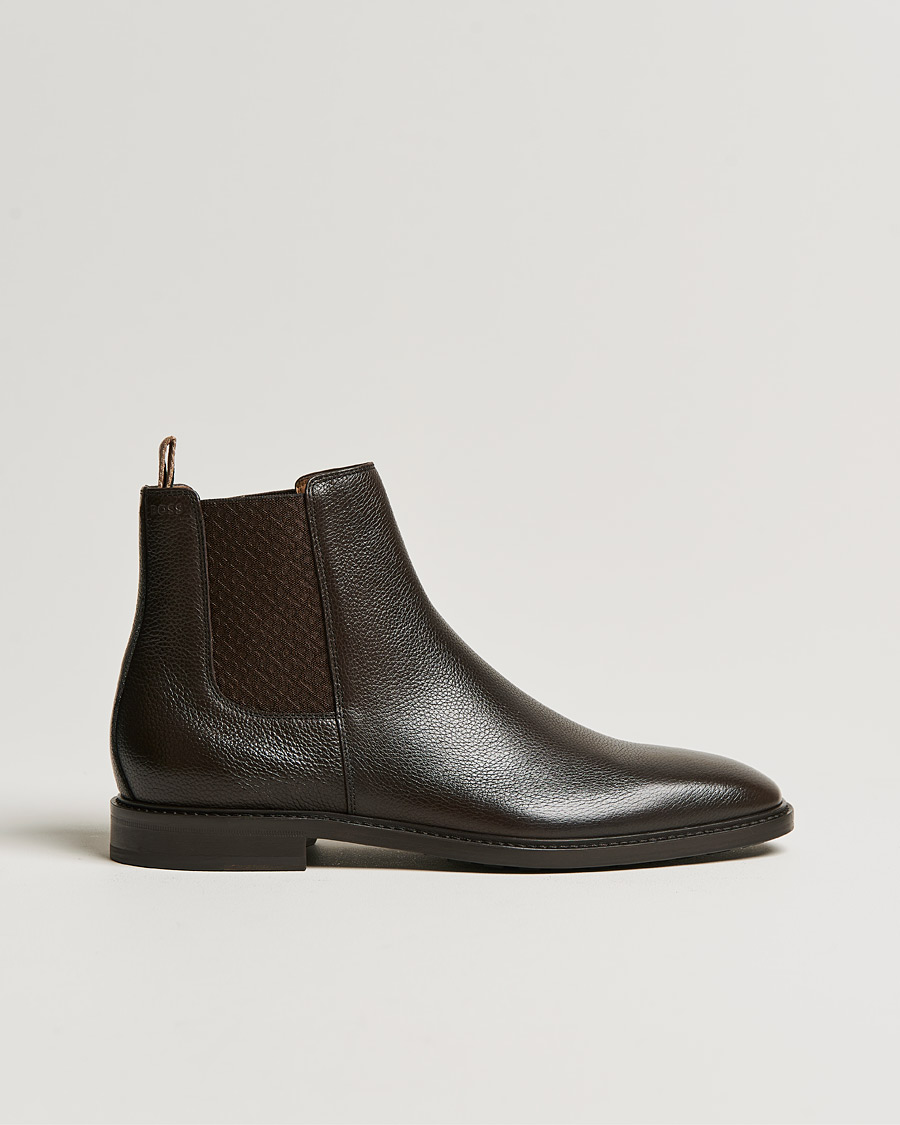 Uomini | BOSS Lisbon Leather Chelsea Boots Dark Brown | BOSS BLACK | BOSS Lisbon Leather Chelsea Boots Dark Brown