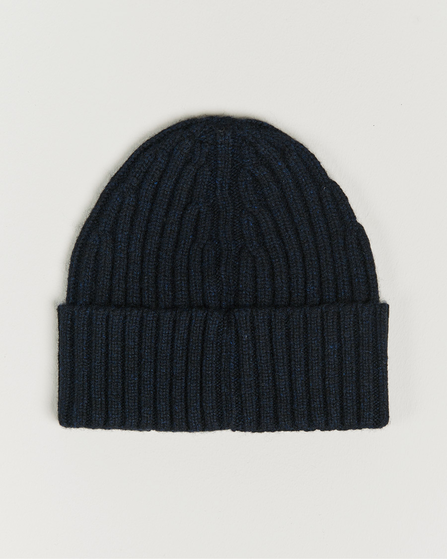 Uomini | Lino Cable Knitted Beanie Dark Blue | BOSS BLACK | Lino Cable Knitted Beanie Dark Blue