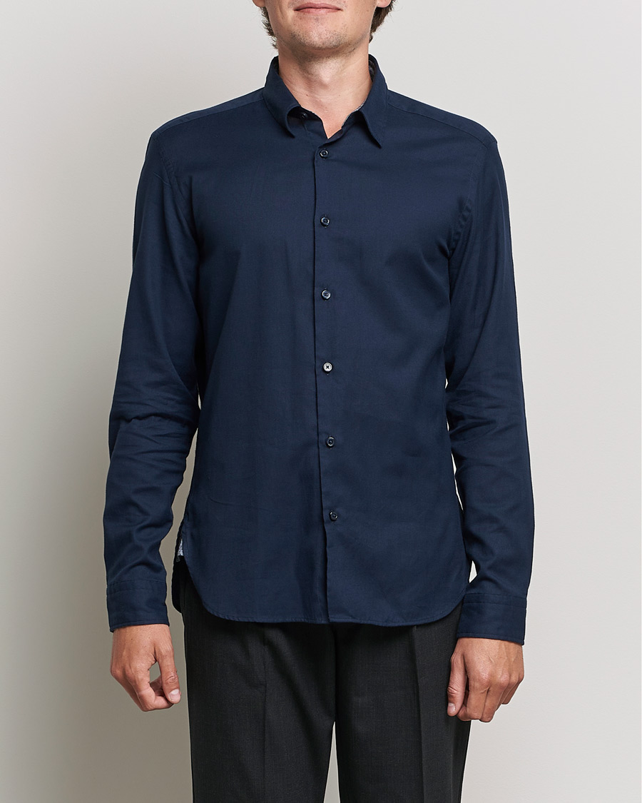 Uomini | Camicie | BOSS BLACK | Liam Flannel Shirt Dark Blue