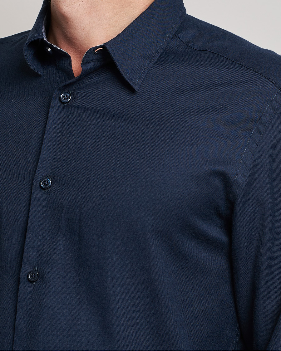 Uomini | Camicie | BOSS BLACK | Liam Flannel Shirt Dark Blue