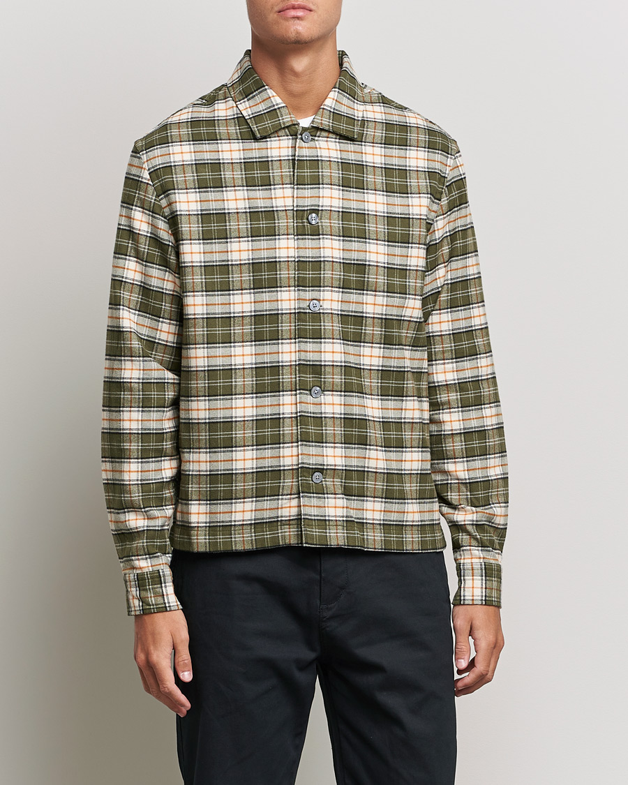 Uomini | Camicie | BOSS BLACK | Nolan Check Flannel Shirt Open Green