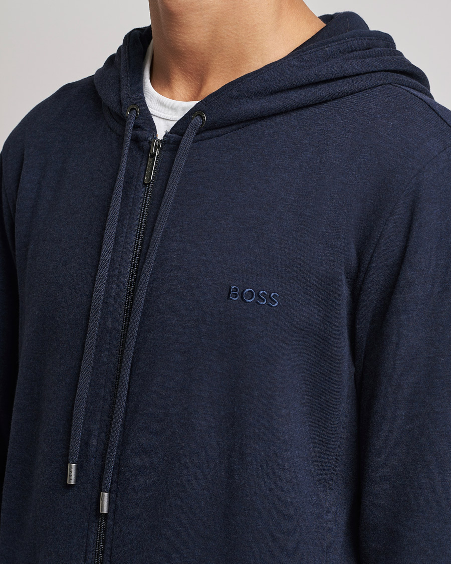 Uomini | Maglieria | BOSS BLACK | Cashmere Full Zip Hoodie Dark Blue