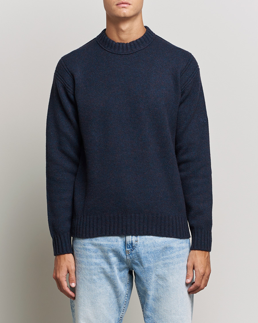 Uomini | Maglieria | BOSS ORANGE | BOSS Casual Ashetland Knitted Sweater Dark Blue