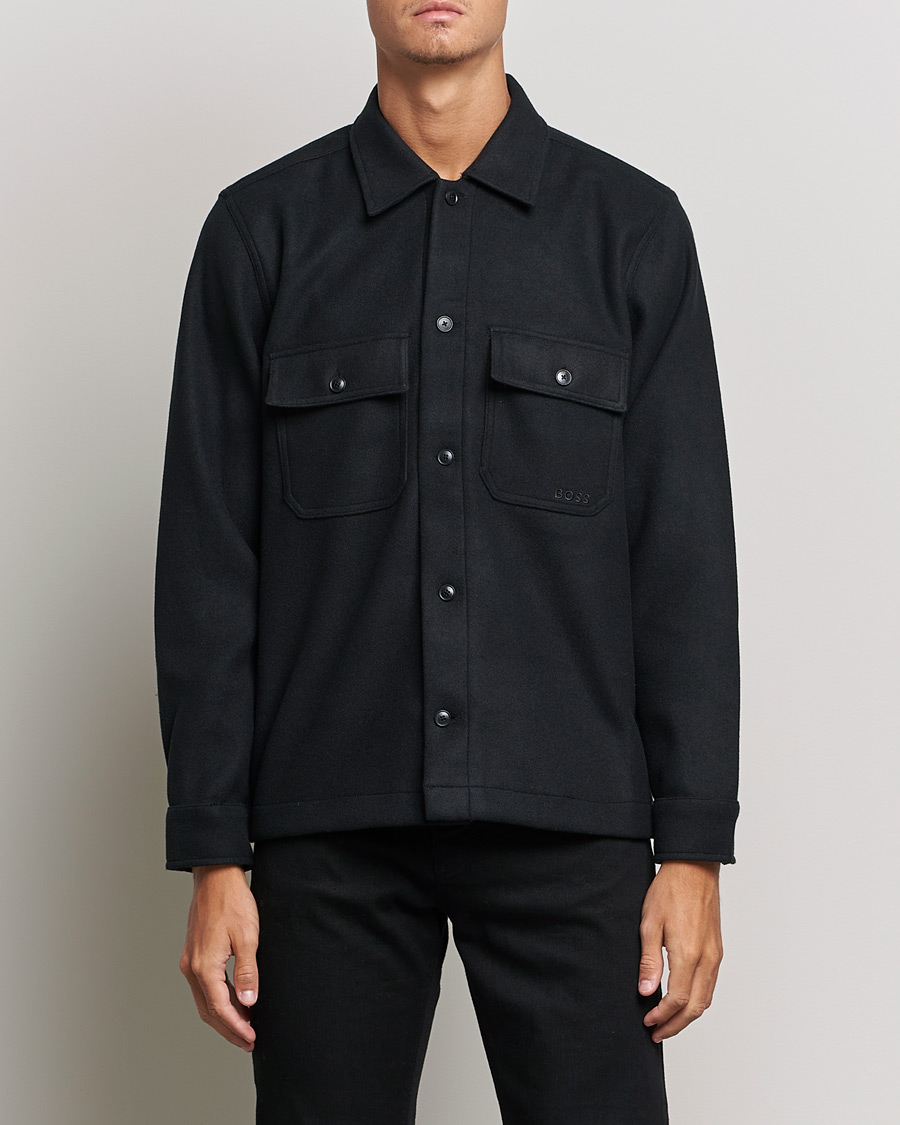 Uomini | Camicie | BOSS ORANGE | Lovvo Pocket Overshirt Black