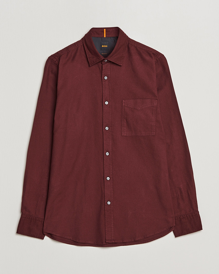 Uomini | Camicie | BOSS ORANGE | Relegant Flannel Shirt Dark Red