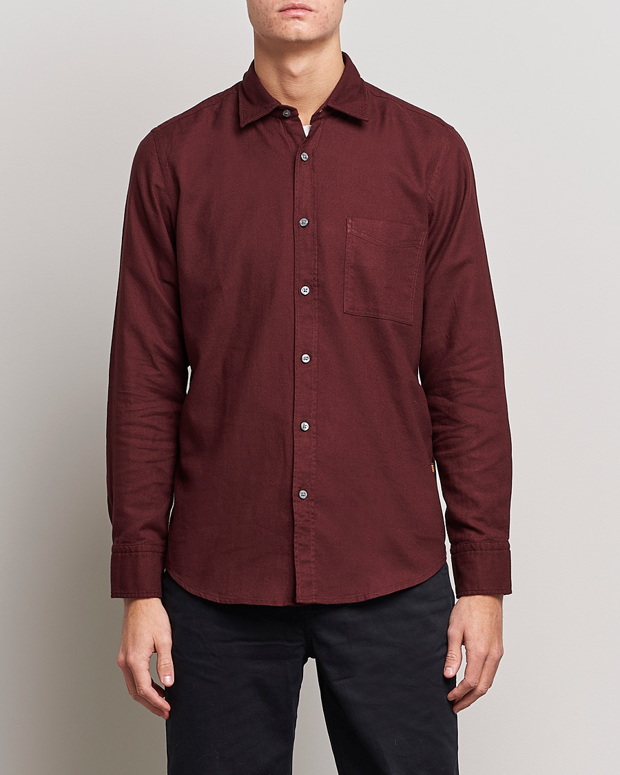 Uomini | Camicie | BOSS ORANGE | Relegant Flannel Shirt Dark Red