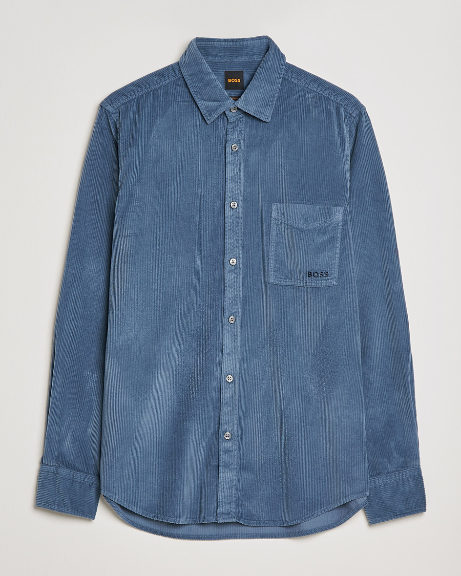 Uomini | Camicie | BOSS ORANGE | Relegant Corduroy Shirt Bright Blue