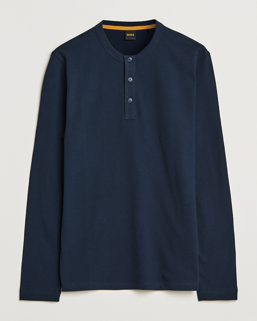 Uomini | Maglieria | BOSS ORANGE | Teetwill Henley Dark Blue