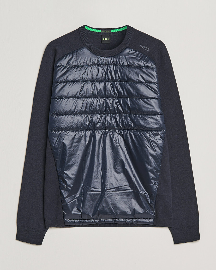 Uomini | Maglieria | BOSS GREEN | Zarlim Hybrid Sweatshirt Dark Blue