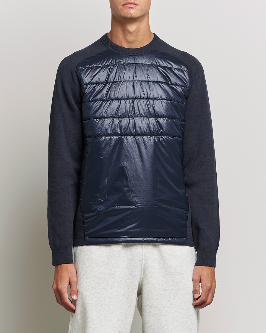Uomini | Maglieria | BOSS GREEN | Zarlim Hybrid Sweatshirt Dark Blue