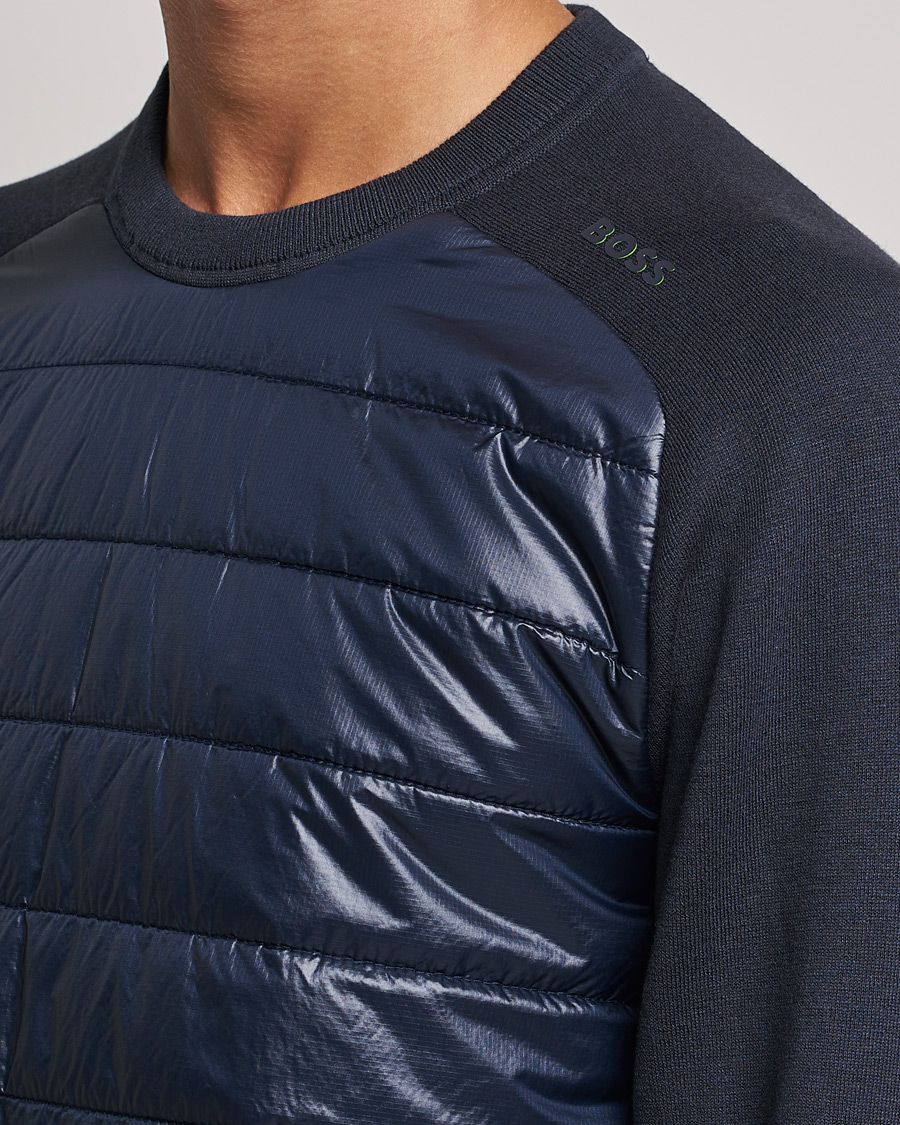 Uomini | Maglieria | BOSS GREEN | Zarlim Hybrid Sweatshirt Dark Blue
