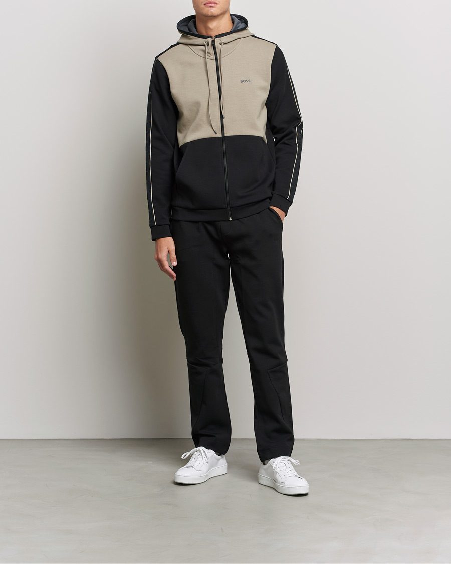 Uomini | Maglieria | BOSS GREEN | Saggy Full Zip Hoodie Black