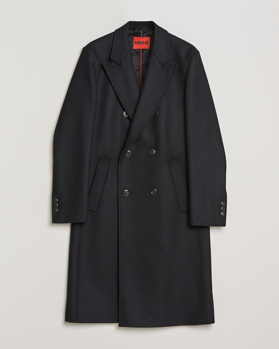 Uomini | Giacche | HUGO | Miroy Wool Double Breasted Coat Black