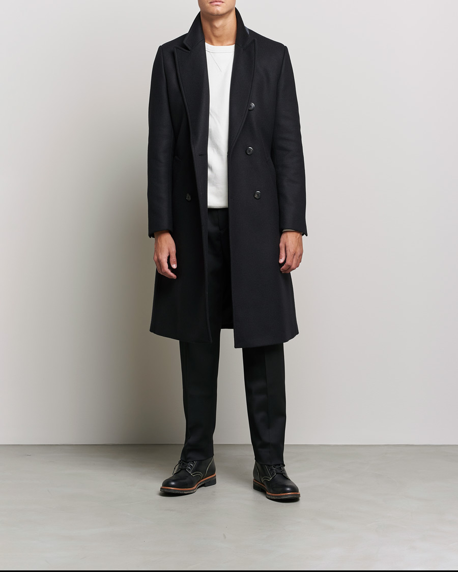 Uomini | Giacche | HUGO | Miroy Wool Double Breasted Coat Black