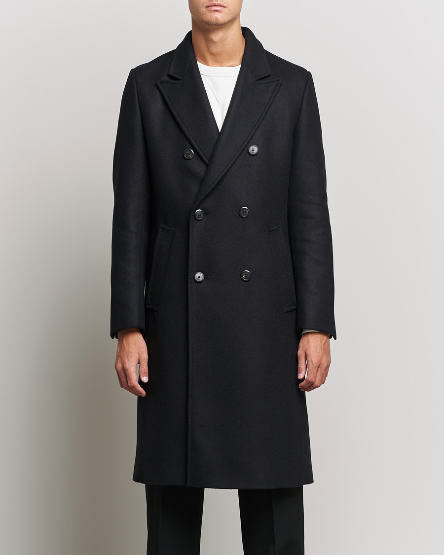 Uomini | Giacche | HUGO | Miroy Wool Double Breasted Coat Black
