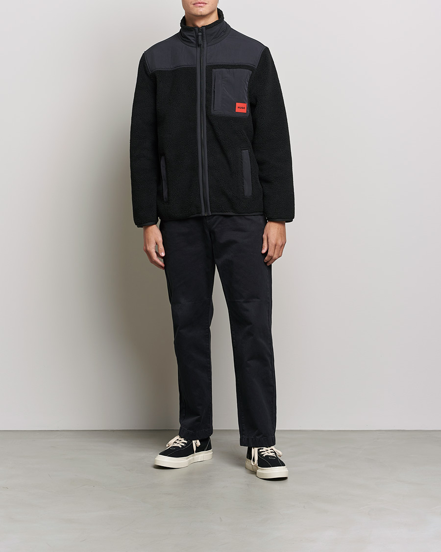 Uomini | Maglieria | HUGO | Demongras Teddy Full Zip Black