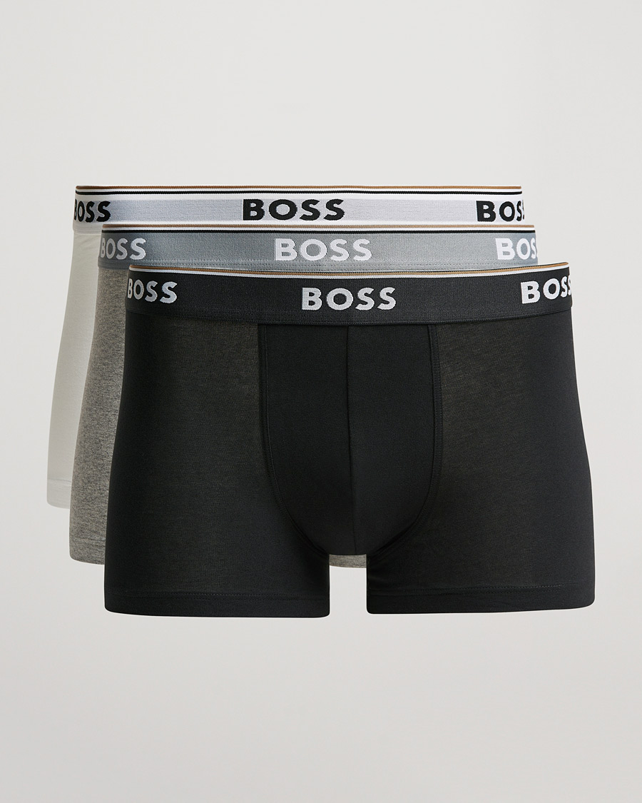 Uomini | Biancheria intima | BOSS BLACK | 3-Pack Trunk Boxer Shorts White/Grey/Black