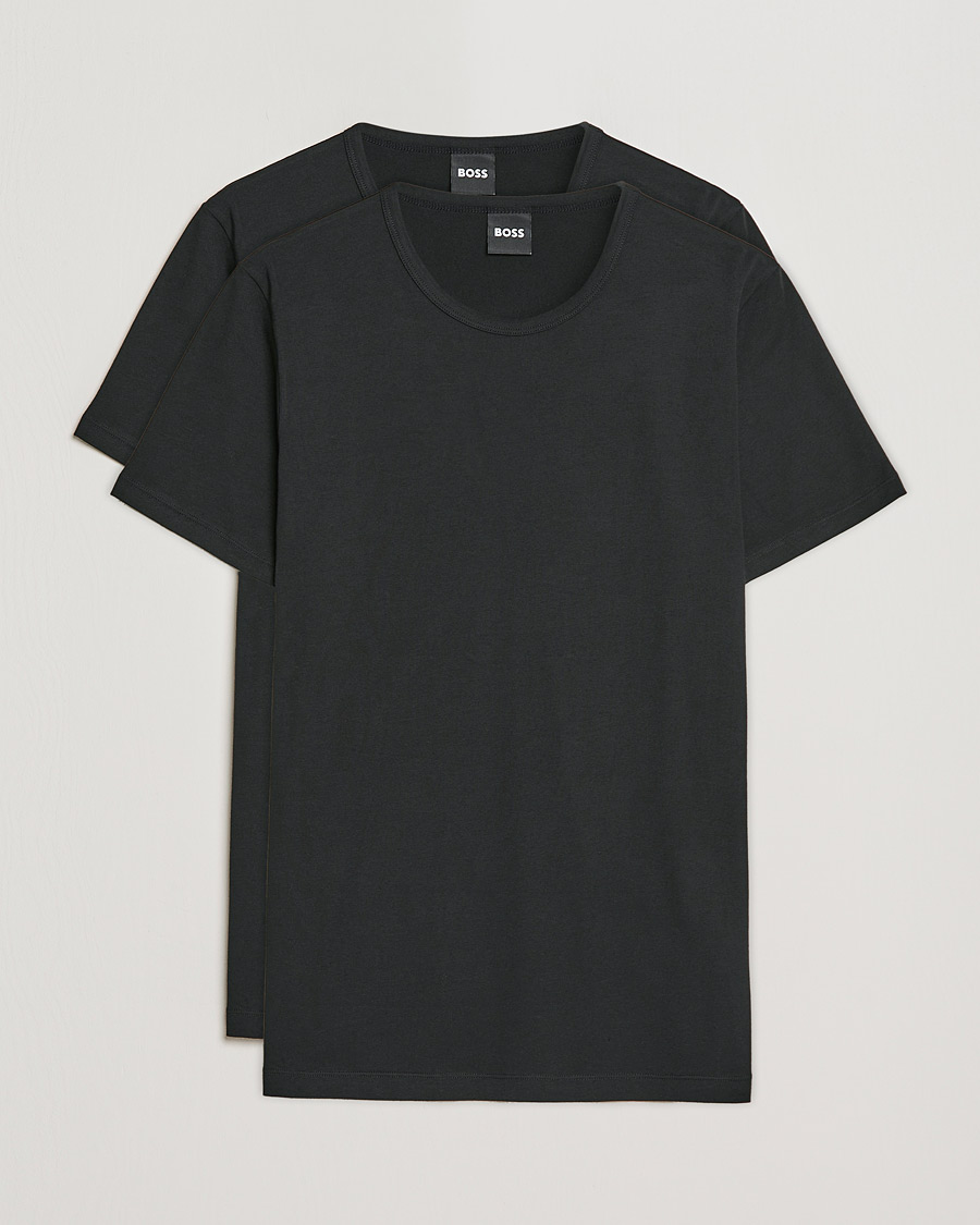 Uomini | T-shirt | BOSS BLACK | 2-Pack Crew Neck Slim Fit T-Shirt Black