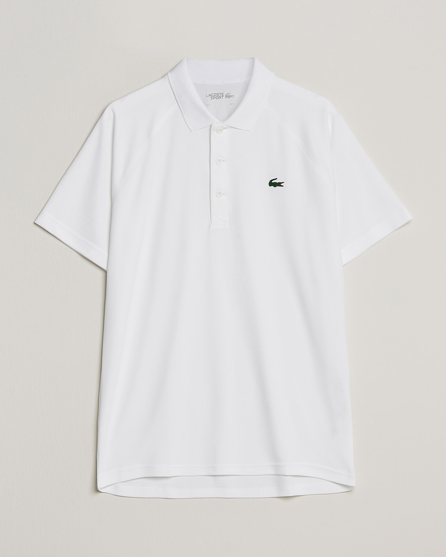 Uomini | Polo | Lacoste Sport | Performance Ribbed Collar Polo White